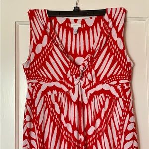 Chicos Maxi Sundress red and white tropical print